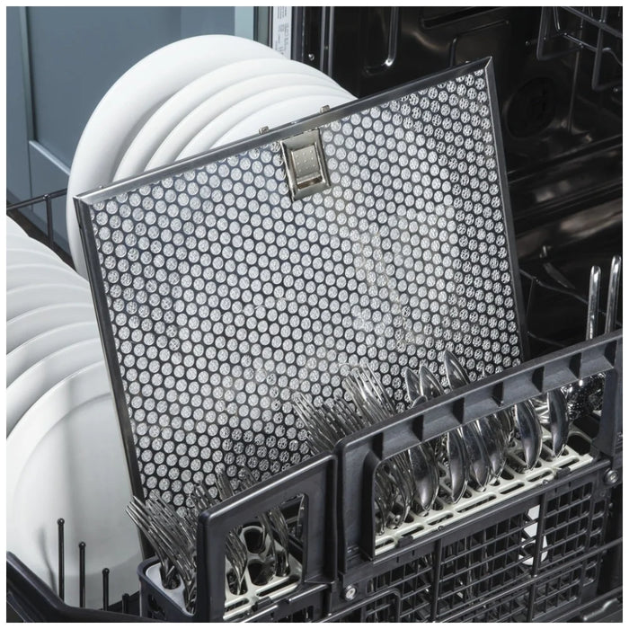 GE Profile PVX7300EJESC Range Hood, 30 inch Exterior Width, Under-Cabinet, Under-Cabinet, 390 CFM, Outside / Ducting, LED, Dishwasher Safe Filters, Aluminum Mesh, Slate colour Blower Included