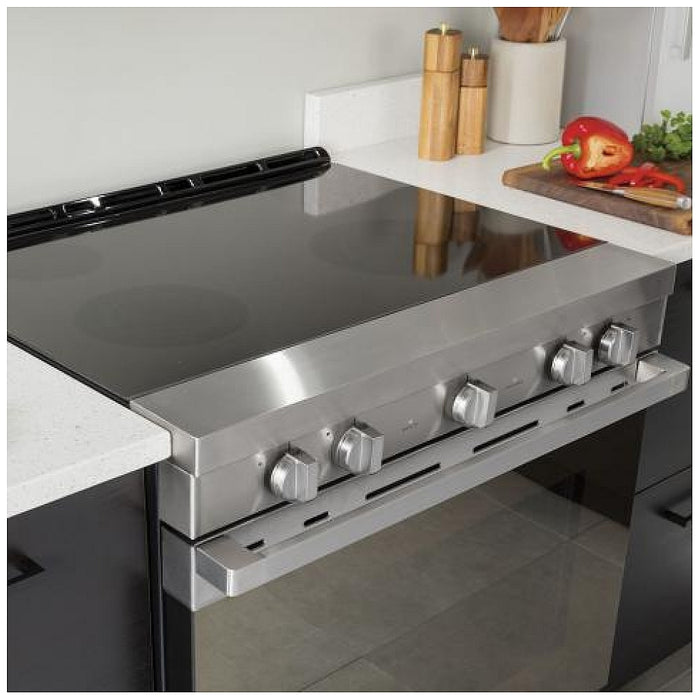CLEARANCE OUT OF BOX  Haier QCSS740RNSS Electric Range, 30 inch Exterior Width, Convection, 4 Burners, Storage Drawer, Manual Clean, Stainless Steel
