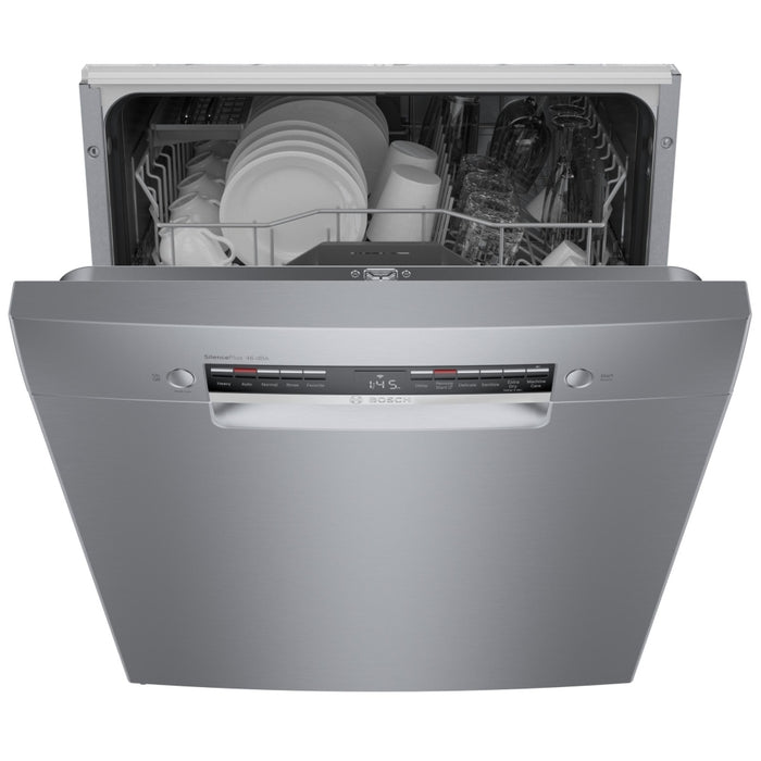 CLEARANCE OUT OF BOX Bosch 300 Series SGE53B55UC Dishwasher, 46 dB Decibel Level, Full Console, Stainless Interior, 6 Wash CYCLES, 2 Loading Racks, Wifi Enabled, Stainless Steel colour ADA Compliant