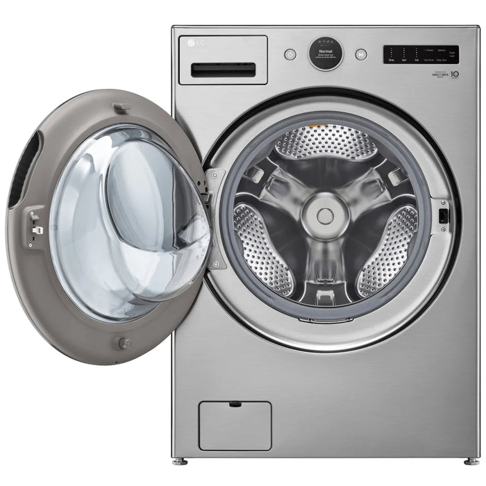 LG WM5500HVA Front Load Washer, ENERGY STAR Certified, 5.2 cu. ft. Washer Capacity, 25 Wash Cycles, 5 Temperature Settings, Steam Clean, 1300 RPM Washer Spin Speed, Wifi Enabled, Graphite Steel