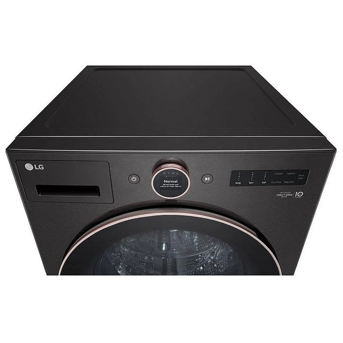 LG WM6500HBA Front Load Washer, ENERGY STAR Certified, 5.8 cu. ft. Washer Capacity, 25 Wash Cycles, 5 Temperature Settings, Steam Clean, 1300 RPM Washer Spin Speed, Wifi Enabled, Black Stainless