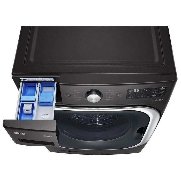 LG WM8900HBA Front Load Washer, ENERGY STAR Certified, 6.0 cu. ft. Washer Capacity, 12 Wash Cycles, 5 Temperature Settings, Steam Clean, 1300 RPM Washer Spin Speed, Wifi Enabled, Black Stainless