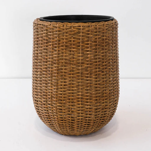 Rolland Large Rattan Planter Light Brown, 20.5 inches - WP-VS2-LBR, ideal for indoor and outdoor plant display.