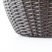 Rolland XL Rattan Planter in Dark Brown, measuring 35.4 inches in diameter.