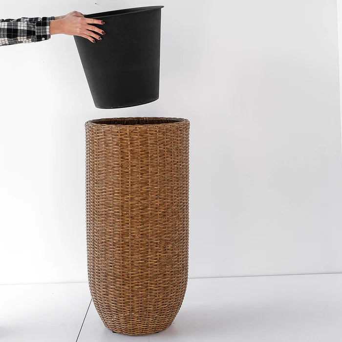 Rolland XL Rattan Planter in Light Brown, 35.4 inches - WP-XL2-LBR.