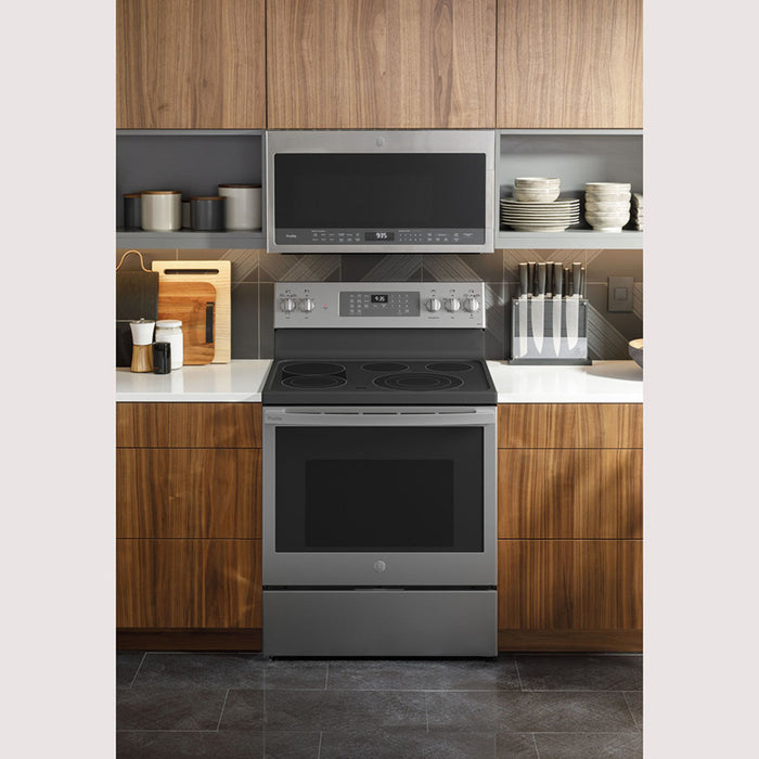 GE Profile™ 30" Free-standing Electric Convection Range With Air Fry - PB935YPFS