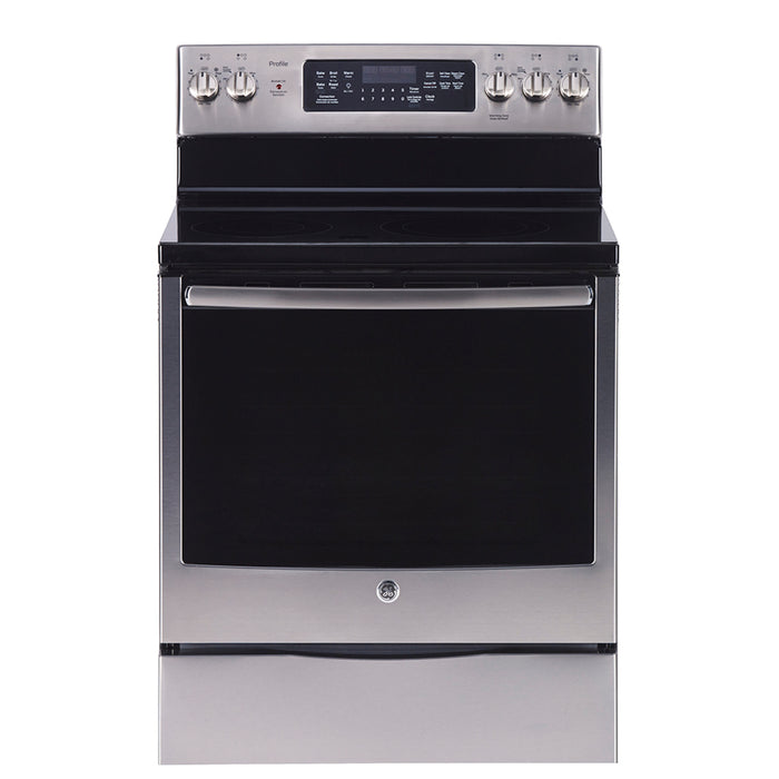 GE Profile 30 inches Self-cleaning Electric Range with Convection in Stainless Steel.