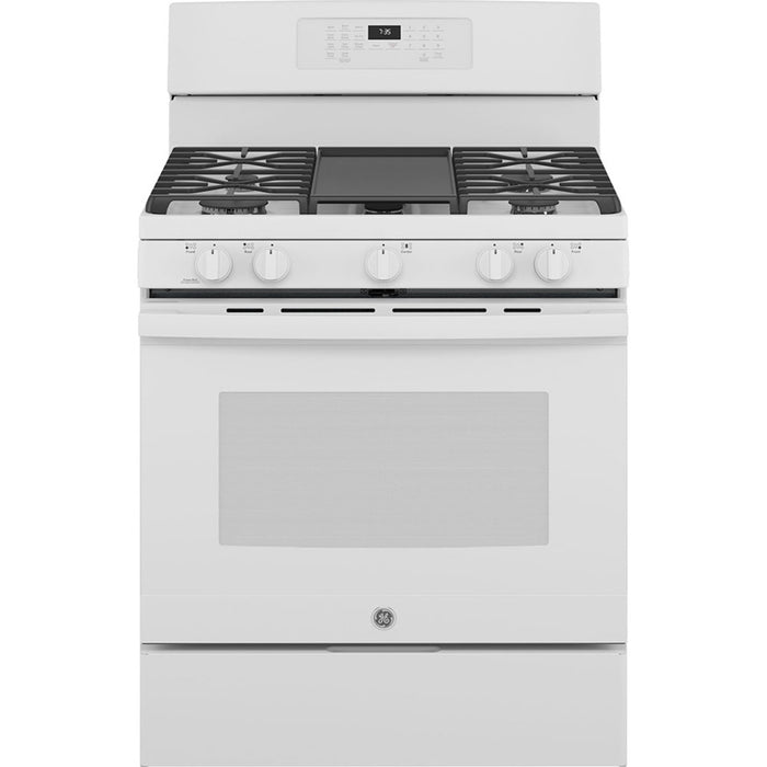 GE 30" Freestanding Gas Convection Range With No Preheat Air Fry White - JCGB735DPWW