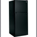 GE 11.55 Cu.ft. Top Freezer Refrigerator in Black with model number GPE12FGKBB.