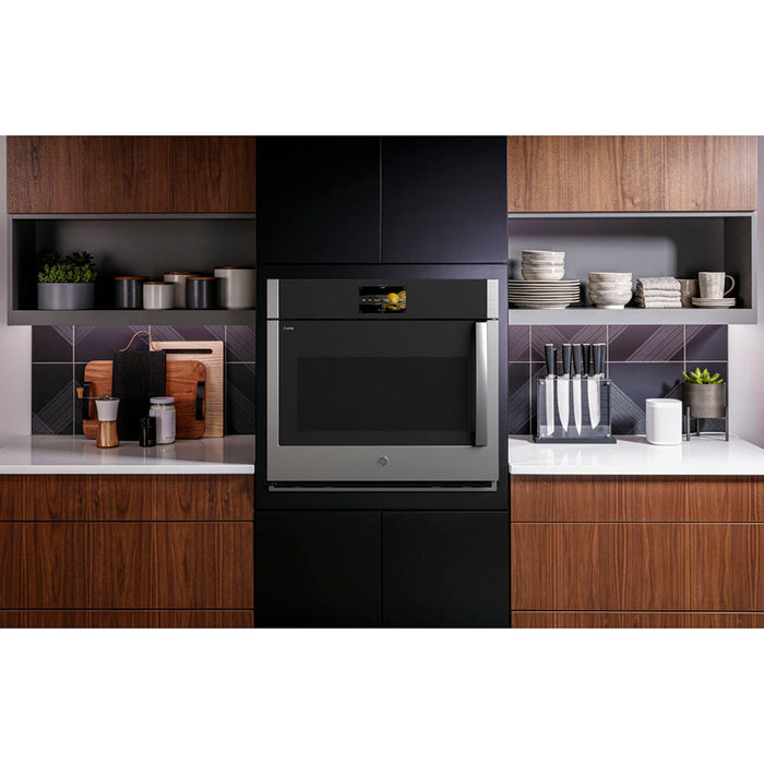 GE Profile 30" Built-in Convection Single Wall Oven With Left-hand Swing Doors - Stainless Steel PTS700LSNSS