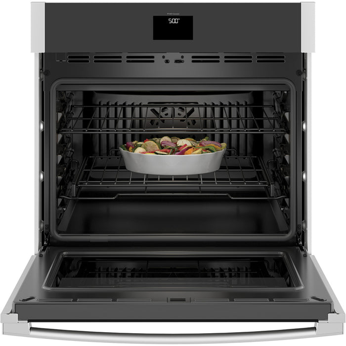 GE 30 inches Built-in Convection Single Wall Oven Stainless Steel - JTS5000SNSS, a sleek and modern stainless steel wall oven.