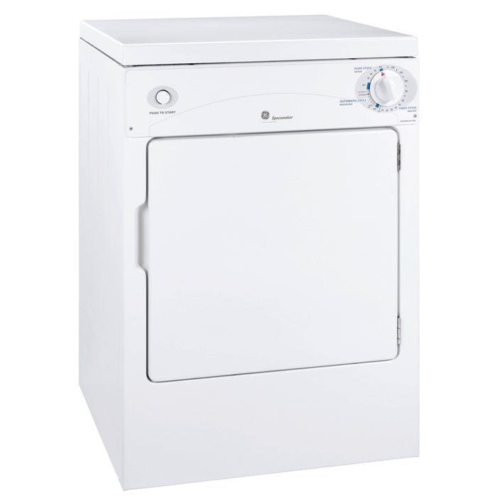 GE 3.6 Cu. Ft. Electric Compact Dryer White PSKP333EBWW