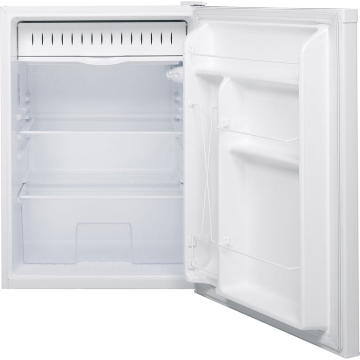 GE 5.6 Cu. Ft. Compact Refrigerator White GCE06GGHWW - Compact white refrigerator with 5.6 cubic feet capacity by GE.