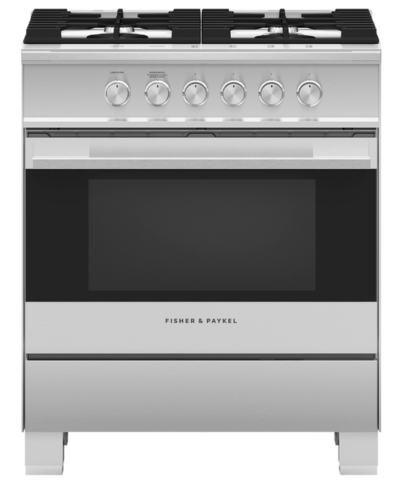CLEARANCE FISHER PAYKEL 30" Series 7 Contemporary 4 Burner Gas Range OR30SDG4X1