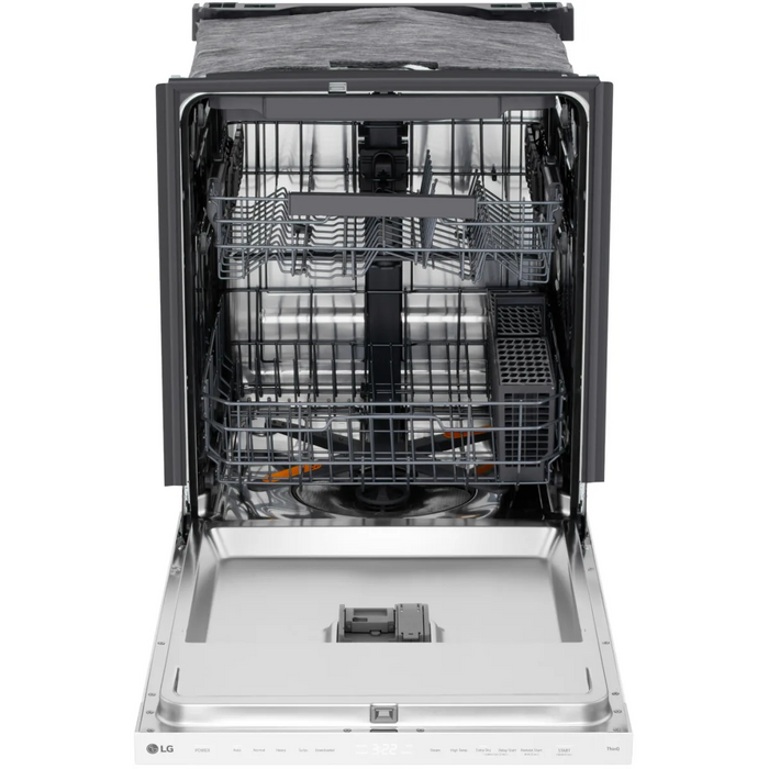 LG LDNPQ445W 24 Inch Fully Integrated Smart Dishwasher with 16 Place Settings, 5 Wash Cycles, 6 Wash Options, QuadWash® Pro, AutoVent Dry™, SteamAssist, and ENERGY STAR® Qualified: White