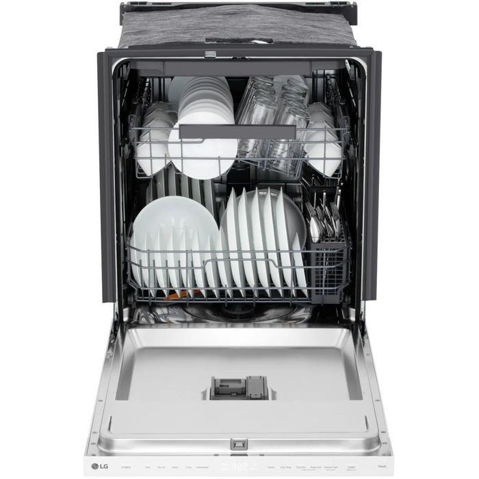 LG LDNPQ445W 24 Inch Fully Integrated Smart Dishwasher with 16 Place Settings, 5 Wash Cycles, 6 Wash Options, QuadWash® Pro, AutoVent Dry™, SteamAssist, and ENERGY STAR® Qualified: White