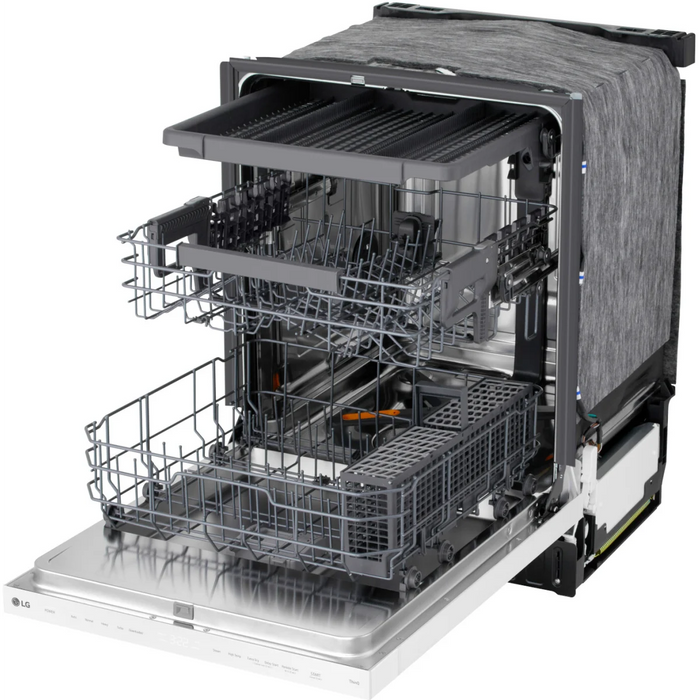 LG LDNPQ445W 24 Inch Fully Integrated Smart Dishwasher with 16 Place Settings, 5 Wash Cycles, 6 Wash Options, QuadWash® Pro, AutoVent Dry™, SteamAssist, and ENERGY STAR® Qualified: White