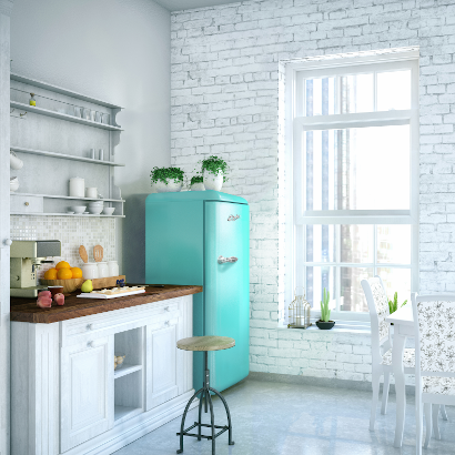 Epic Aqua-turquoise Retro All-refrigerator: ERAR88TIF