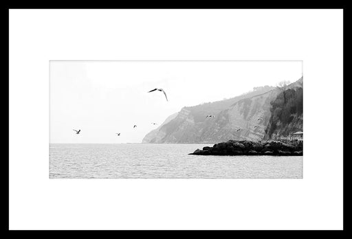 Photography of Oceanside Cliff on glass, 30x20 inches by MARIA-TRIOLO.