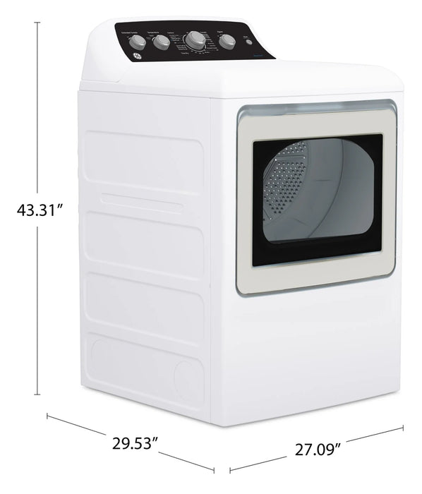 GE GTD49EBMRWS Electric Dryer, 7.2 cu. ft. Dryer Capacity, 4 Temperature Settings, Steel Drum, White colour