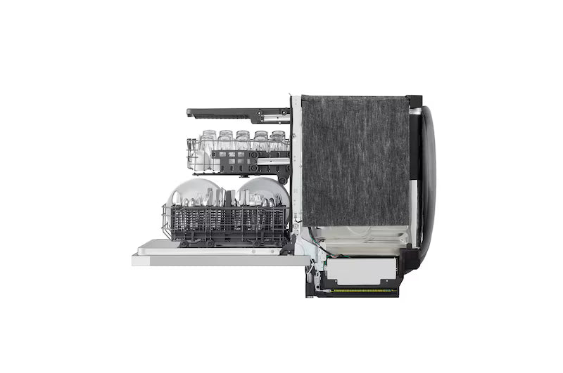LG LDNFC33LS FlushFit™ Dishwasher | 48 dB, SteamAssist™, AutoVentDry™, 3rd Rack, Floor Status Indicator, Front Control, Stainless