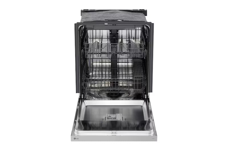 LG LDNFC33LS FlushFit™ Dishwasher | 48 dB, SteamAssist™, AutoVentDry™, 3rd Rack, Floor Status Indicator, Front Control, Stainless
