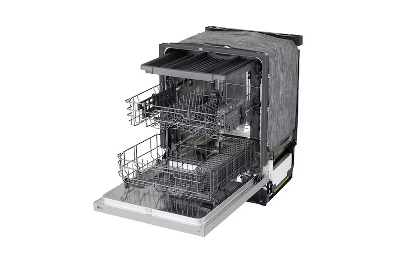 LG LDNFC33LS FlushFit™ Dishwasher | 48 dB, SteamAssist™, AutoVentDry™, 3rd Rack, Floor Status Indicator, Front Control, Stainless