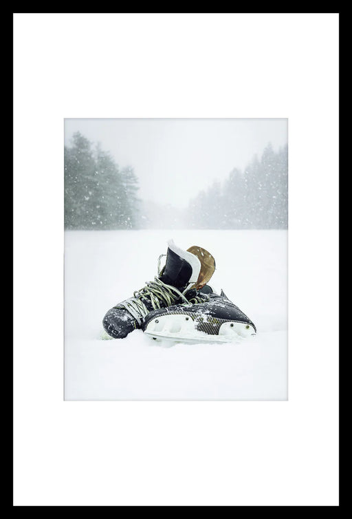 Steer Winter Skates Photography Under Glass 20x30 Inch by TIM-FOSTER.