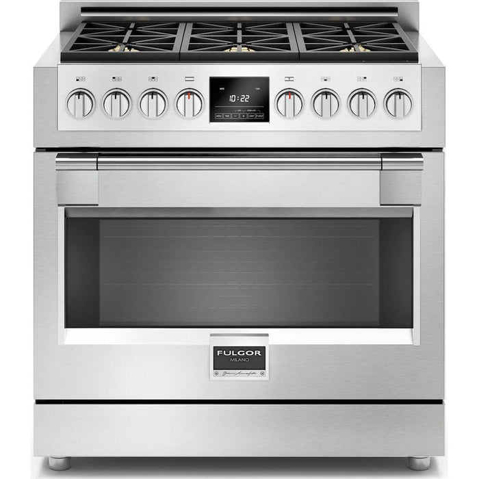 Fulgor Milano 36" Slide in Dual Fuel Range F6PDF366S1