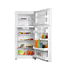 GE Refrigerator GTS18FTLKWW - White top-freezer refrigerator with spacious storage compartments.